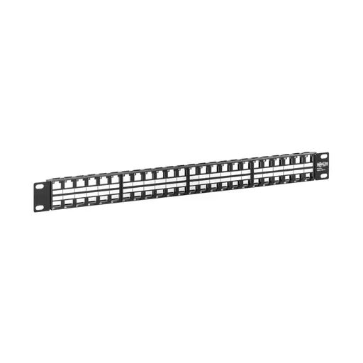 Tripp Lite N062-048-KJ 48-Port 1U Rack-Mount Unshielded Blank Keystone/Multimedia Patch Panel, RJ45 Ethernet, USB, HDMI, Cat5e/6