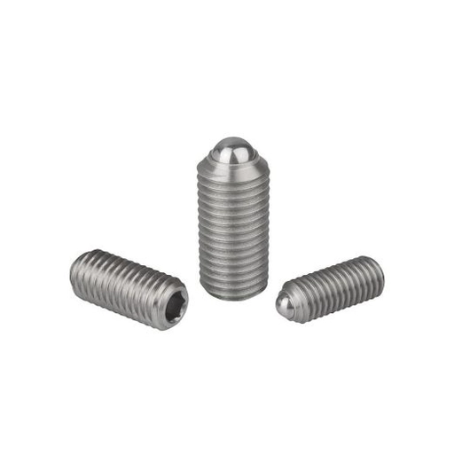 K0316 - Spring Plungers With Hexagon Socket And Ball In Stainless Steel