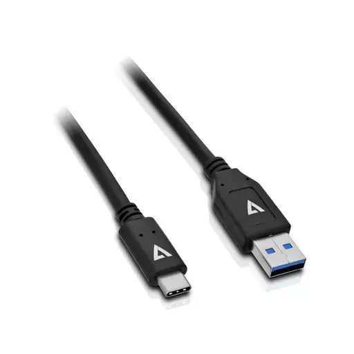 V7 USB Cable USB 2.0 A Male to USB-C Male 1m 3.3ft - Black