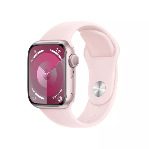 Apple Watch Series 9 GPS 41mm Pink Aluminium Case w/ Light Pink Sport Band - M/L