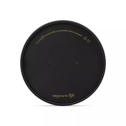 VEGWARE ROUND BLACK PAPER LID 150-SERIES - (1X300)