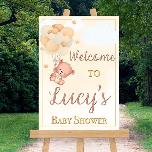 Personalised Yellow Baby Shower Welcome Sign