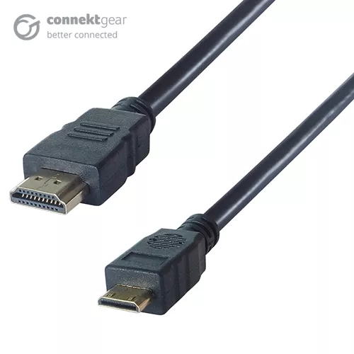 connektgear 2m HDMI to HDMI Mini Connector Cable - Male to Male Gold Connectors