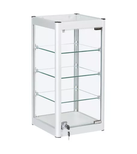 Fully Assembled Counter Top Showcase Display Cabinet Silver