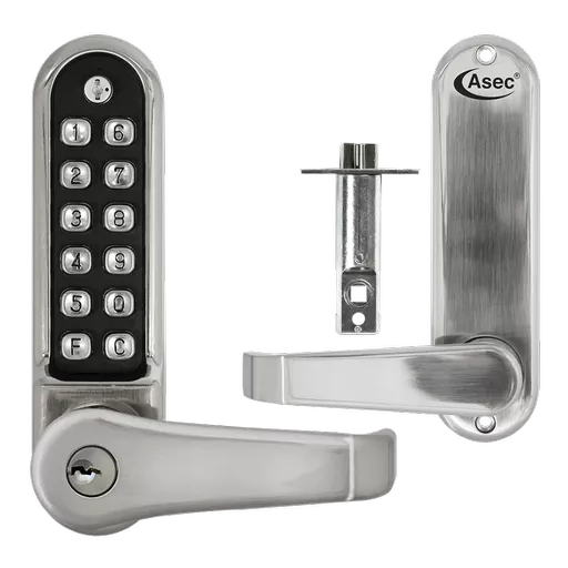 ASEC AS4300 Series Lever Operated Easy Code Change Digital Lock With Key Override & Optional Free Passage