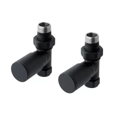 Straight radiator valve (pair) Matt Black