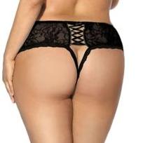 Sexy Lace Crotchless Knickers - Pink, Black or White, Sizes 8-22 Swatch