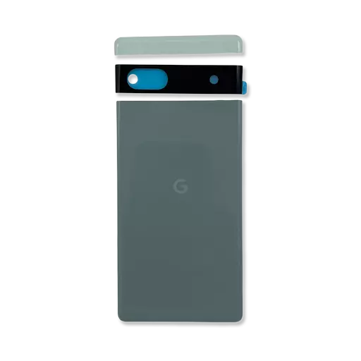 Back Glass w/ Camera Lens  (No Logo) (Sage) (RECLAIMED) - For Google Pixel 6A