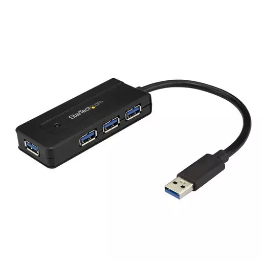 StarTech.com 4 Port USB 3.0 Hub (SuperSpeed 5Gbps) with Fast Charge – Portable USB 3.1 Gen 1 Type-A Laptop/Desktop Hub - USB Bus Power or Self Powered for High Performance – Mini/Compact~4 Port USB 3.0 Hub (SuperSpeed 5Gbps) with Fast Charge – Porta