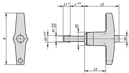 Ball Lock Pin With T Grip. 5mm Pin Diameter. 10mm Clamping Length. Stainless Steel.