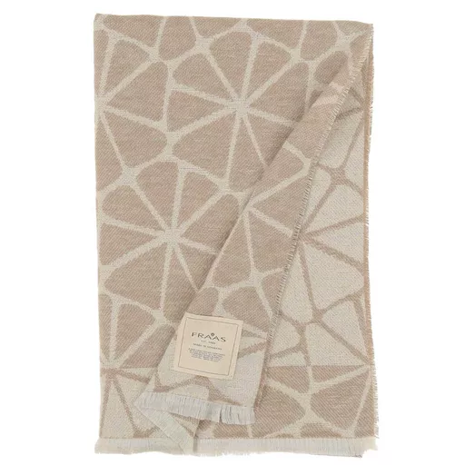 Abstract Flower Patterned Throw, Camel