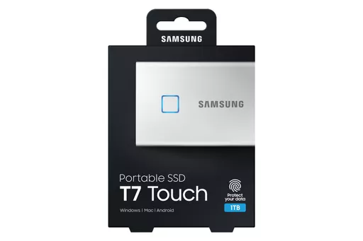 Samsung Portable SSD T7 Touch 1TB - Silver