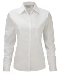 Ladies' Long Sleeve Pure Cotton Easy Care Poplin Shirt