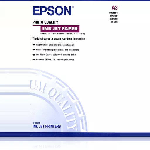 Epson Photo Quality Ink Jet Paper, DIN A3, 102g/m², 100 Sheets