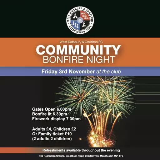 Community Bonfire Night: Friday 3 November  