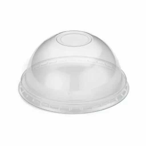 12/16/22OZ CLEAR RPET DOMED PAPER COLD CUP LID WITH HOLE - (1X1000)