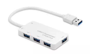 Dynamode USB3-HB-4PM interface hub USB 3.2 Gen 1 (3.1 Gen 1) Type-A 5000 Mbit/s White