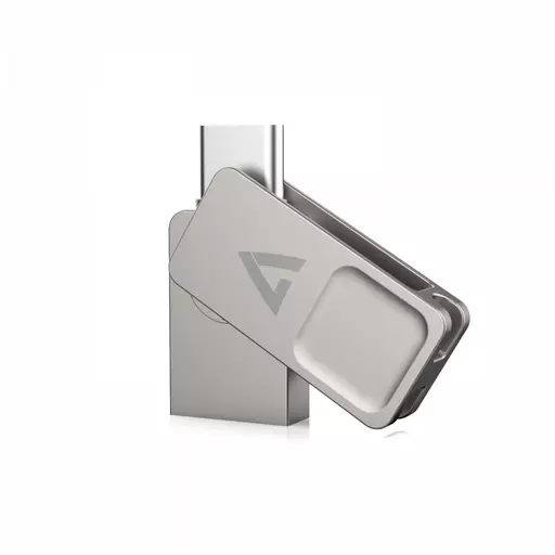 V7 VF364GTC USB flash drive 64 GB USB Type-A / USB Type-C 3.2 Gen 1 (3.1 Gen 1) Silver