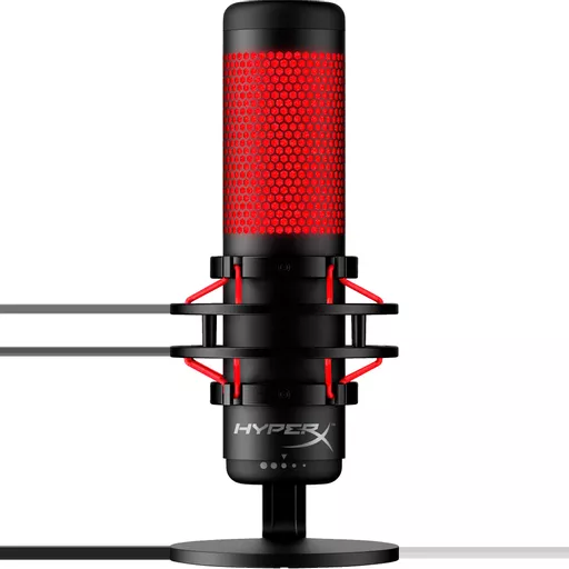 HyperX QuadCast - USB Microphone (Black-Red) - Red Lighting