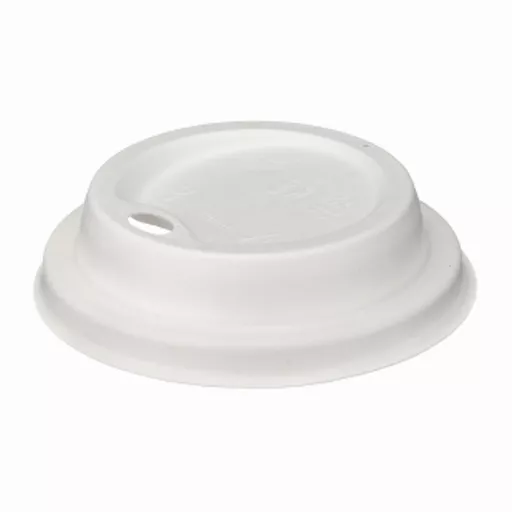 8OZ WHITE MOULDED FIBRE HOT CUP SIP LID - (1X1000)