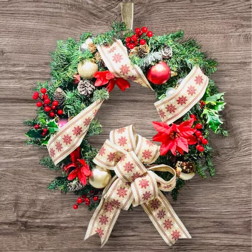 TRADITIONAL CHRISTMAS WREATH - ANY COLOUR