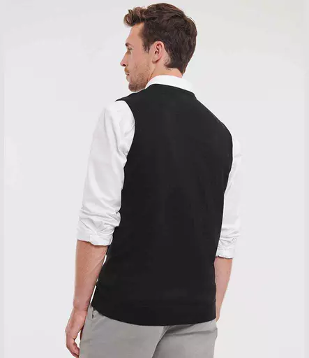 Russell Athletic Collection Sleeveless Cotton Acrylic V Neck Sweater