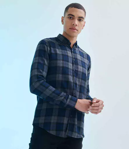 SF Men Brushed Check Casual Shirt