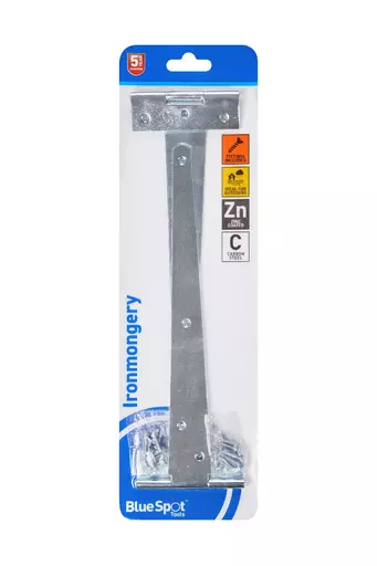 Ironmongery 250mm Zinc Plated Tee Hinge