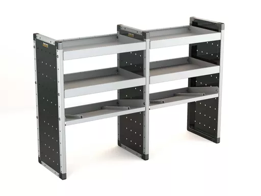 Trade Van Racking Double Unit - 2 Straight, 1 Angled Per Bay - H1009mm x W1466.5mm (683mm & 683mm)