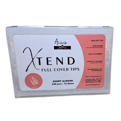 Aviva ProGel XTend Full Cover Gel Tips (Prebuffed) Short Almond