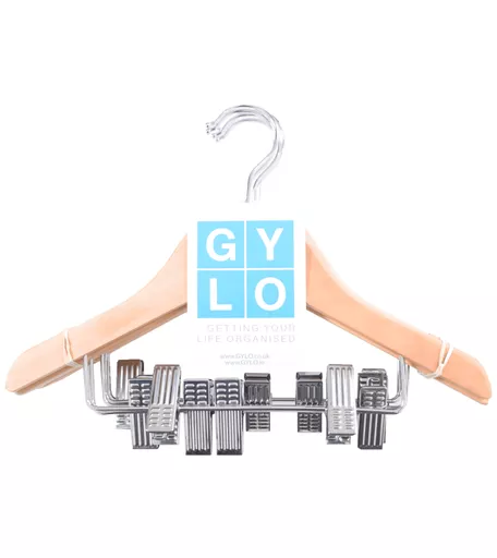 Light Wooden Kids Hanger With Pegs 300mm - Pack of 5