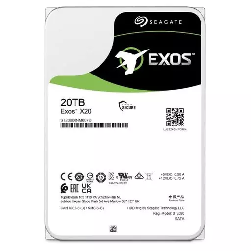 Seagate Enterprise Exos X20 3.5" 20 TB Serial ATA III
