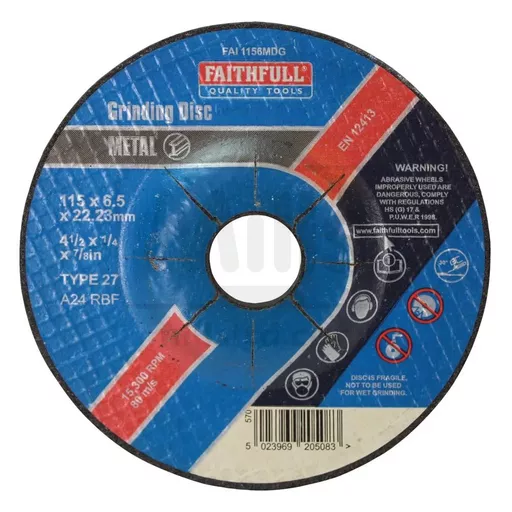 Depressed Centre Metal Grinding Disc 115mm