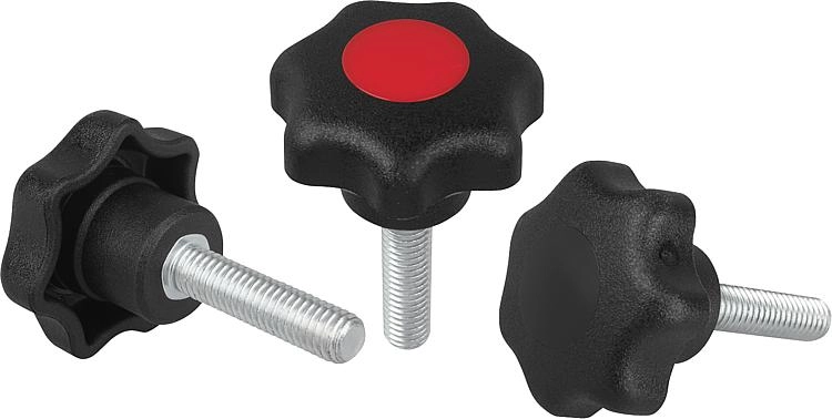 K0155 Star Grips Form L With Male Thread Size M5-M16