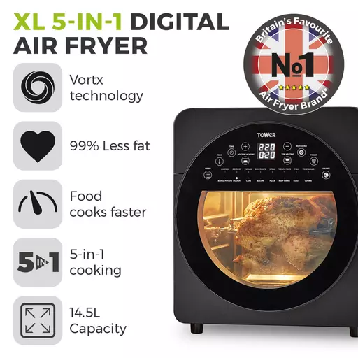 Tower vortx 5 in 1 digital store air fryer oven with rotisserie