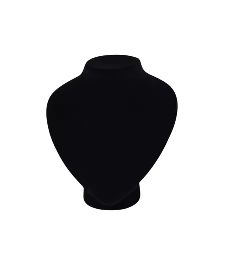 Black Flock Necklace Display Bust Stand (L)