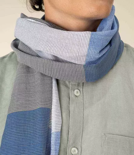 Spasso Blue Check Scarf