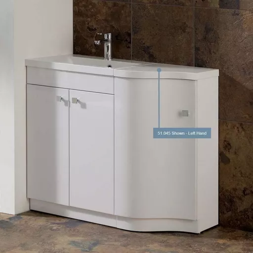 Oslo Curved Plain Single Top Right Hand (RH) - White