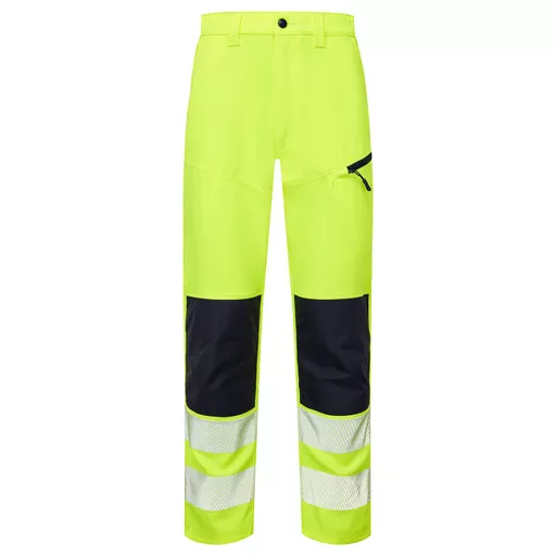 Essentials Hi Vis Eco Coolair 4-Way Stretch Yellow Trousers