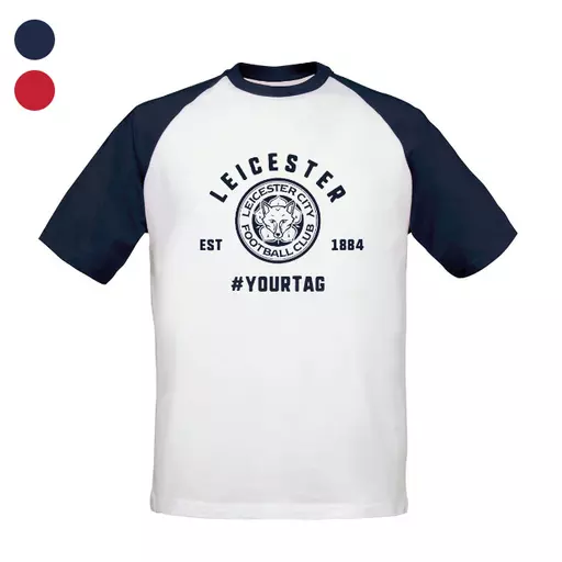 Leicester City FC Vintage Hashtag Baseball T-Shirt