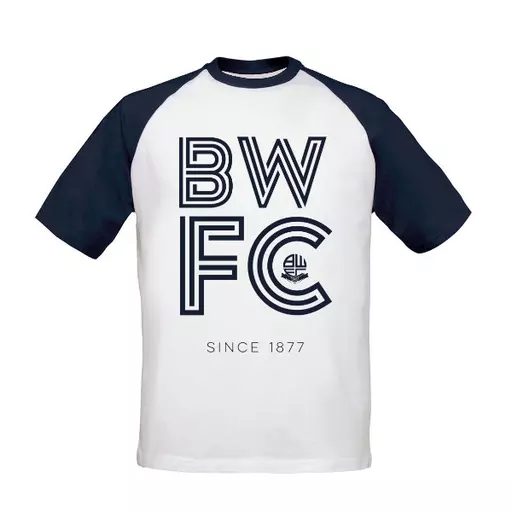 Bolton Wanderers FC Stripe Baseball T-Shirt