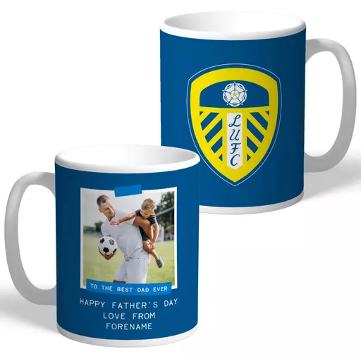 Leeds United FC Best Dad Ever Photo Upload Mug