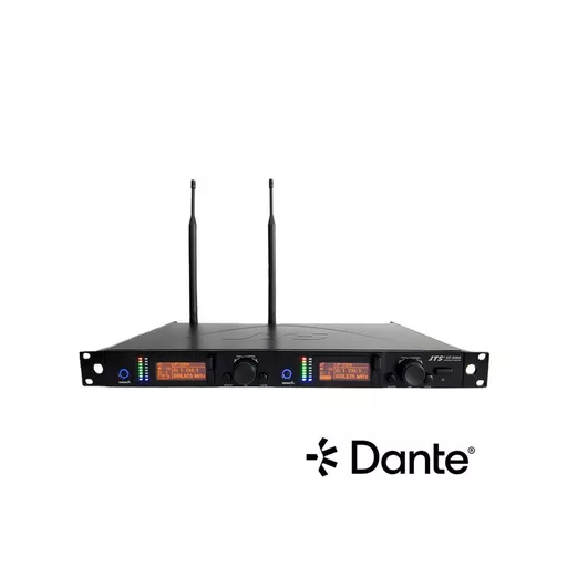 JTS UF-20DA UHF Dual Channel Microphone Receiver c/w Dante