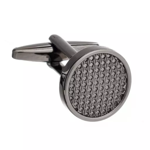 Gunmetal Textured Circular Cufflinks