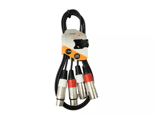 iCORE360LU15 : 2 XLR Male to 2 XLR Female Cable Black