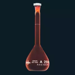 Volumetric Flask 1Lt Amber With PE Stopper Class A 24/29 Neck (Pk 2)