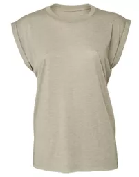 Women's Flowy Muscle Tee with Rolled Cuff