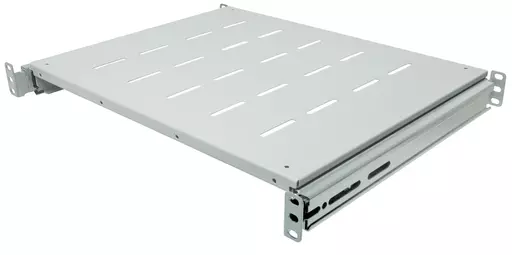 Intellinet 19" Sliding Shelf, 1U, For 600 to 800mm Depth Cabinets & Racks, shelf depth 350mm, Grey