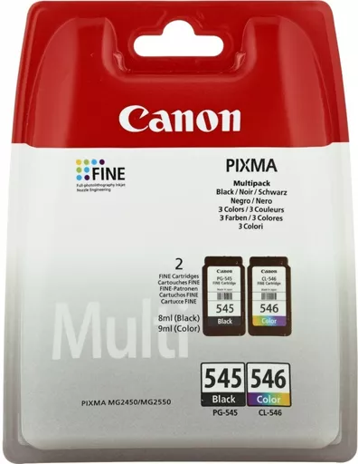 Canon 8286B007/PG-545XLCL546XL Printhead cartridge multi pack black + color 13ml + 11ml Pack=2 for Canon Pixma MG 2450
