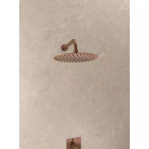 Modern Round Shower Head - Brushed Bronze